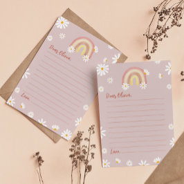 Boho Rainbow Daisy Time Capsule Note Card Dankeskarte