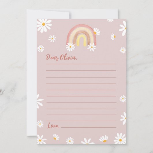 Boho Rainbow Daisy Time Capsule Note Card Dankeskarte (Vorderseite)