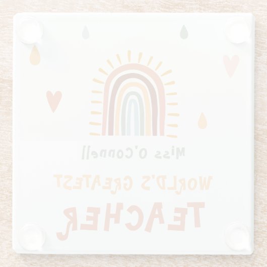 Boho Rainbow, der weltweit größte Lehrer Glasuntersetzer (Rückseite)