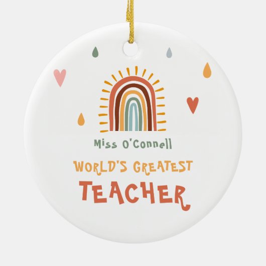 Boho Rainbow, der weltweit größte Lehrer Keramik Ornament (Hinten)