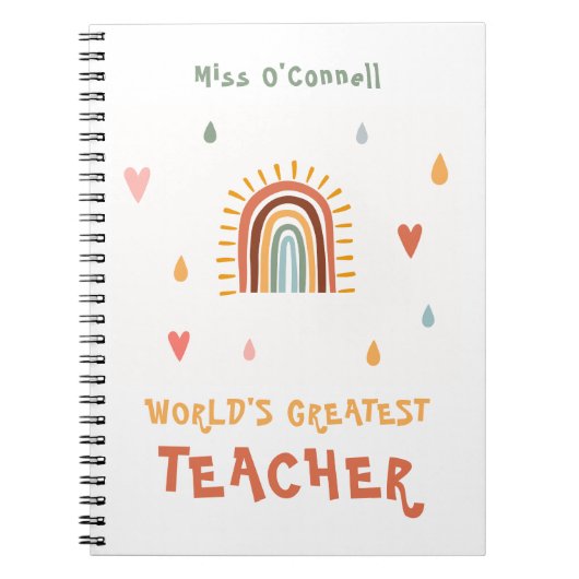 Boho Rainbow, der weltweit größte Lehrer Notizblock (Vorderseite)