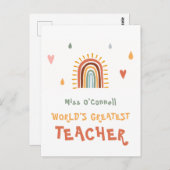 Boho Rainbow, der weltweit größte Lehrer Postkarte (Vorne/Hinten)