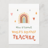 Boho Rainbow, der weltweit größte Lehrer Postkarte (Vorderseite)
