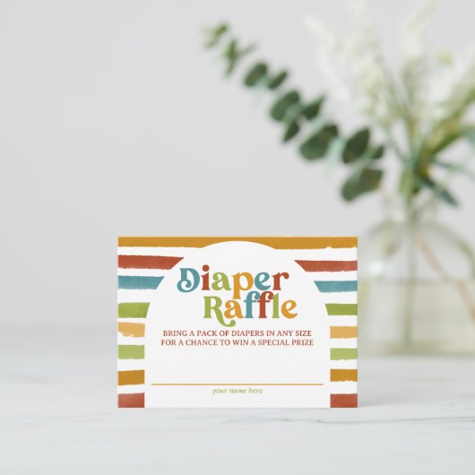 Boho Rainbow Diaper-Raffel Begleitkarte (Stehend Vorderseite)