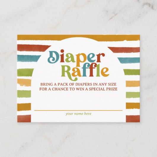 Boho Rainbow Diaper-Raffel Begleitkarte (Vorderseite)