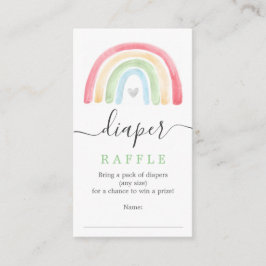 Boho Rainbow Diaper Raffle Baby Showcard Begleitkarte