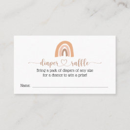 Boho Rainbow Diaper Raffle Baby Showcard Visitenkarte