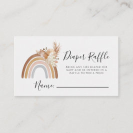 Boho Rainbow Diaper Raffle Card Visitenkarte