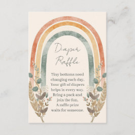 Boho Rainbow Diaper Raffle Card – Watercolor Begleitkarte
