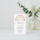 Boho Rainbow Display Dusche Babyduschkarte Begleitkarte (Stehend Vorderseite)
