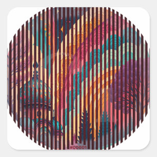 Boho Rainbow Dome Circle Stickers - Anpassbar