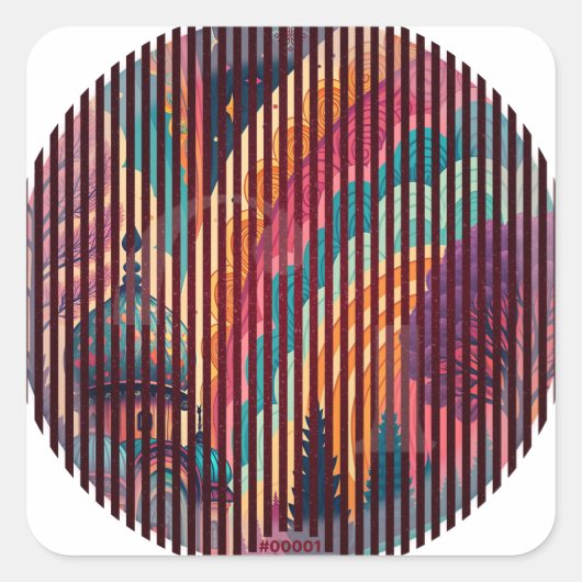 Boho Rainbow Dome Circle Stickers - Anpassbar (Vorderseite)