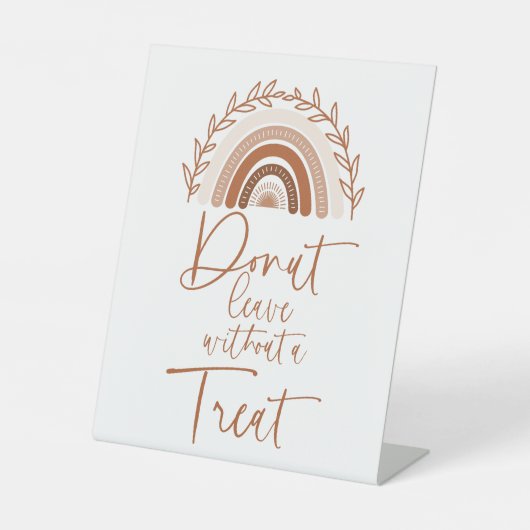 Boho Rainbow Donut Bar Sign, Earthy Tones Sockelschild (Vorderseite)