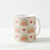 Boho Rainbow Doodle Pattern Kaffeetasse (VorderseiteRechts)