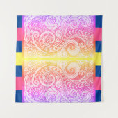 Boho Rainbow Doodle Wall Tapestry Wandteppich (Vorderseite (Horizontal))