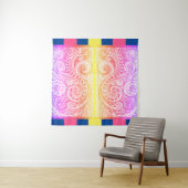 Boho Rainbow Doodle Wall Tapestry Wandteppich (Beispiel)