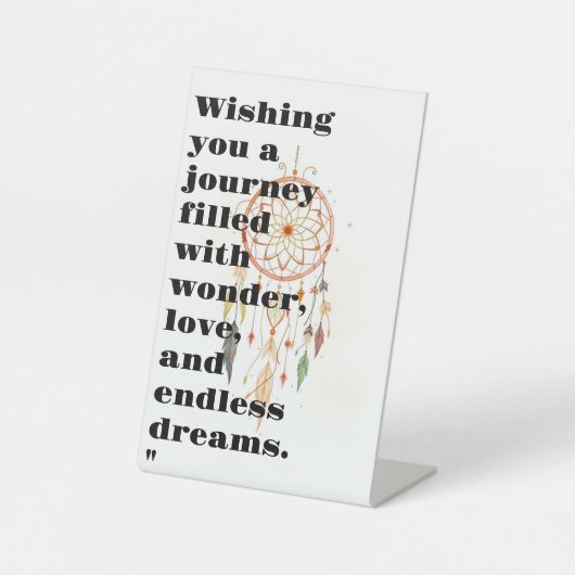 Boho Rainbow Dreamcatcher | Whimsisches Wasser G Sockelschild (Vorderseite)