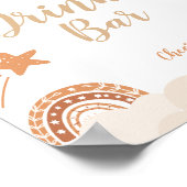 Boho Rainbow Drinks Bar Sign Poster (Ecke)