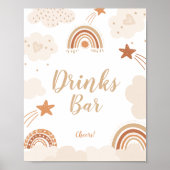 Boho Rainbow Drinks Bar Sign Poster (Vorne)