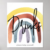 Boho Rainbow Drinks Poster (Vorne)