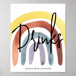 Boho Rainbow Drinks Poster