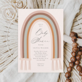 Boho Rainbow Earth Tone Baby Shower Einladung