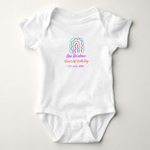 Boho Rainbow ein Geburtstagskinder heller Retrokus Baby Strampler
