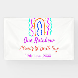 Boho Rainbow ein Geburtstagskinder heller Retrokus Banner