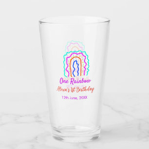 Boho Rainbow ein Geburtstagskinder heller Retrokus Glas