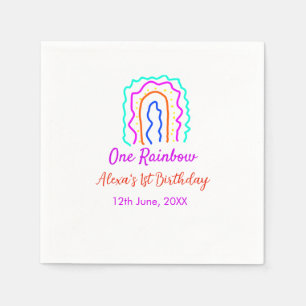 Boho Rainbow ein Geburtstagskinder heller Retrokus Serviette