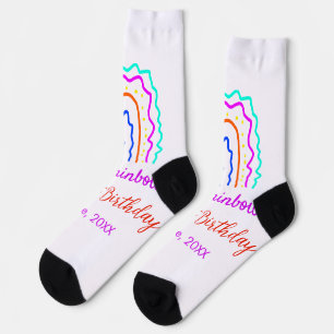 Boho Rainbow ein Geburtstagskinder heller Retrokus Socken