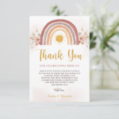 Boho Rainbow Ein kleiner Sonnensturm Dankeskarte (Stehend Vorderseite)
