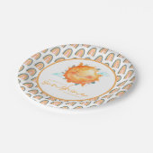 Boho Rainbow eine kleine Sonnenstraße mit Baby-Dus Pappteller (Schrägansicht)