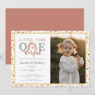 Boho Rainbow Einladungen zum Foto - Erdung 1