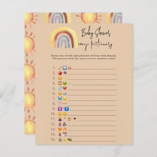 Boho Rainbow Emoji - Kinderspiel (Vorne/Hinten)