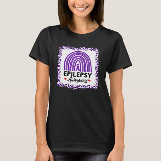 Boho Rainbow Epilepsy Awareness Day Warrior Survio T-Shirt (Vorderseite)