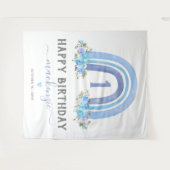 Boho Rainbow Erster Geburtstag Wandteppich (Vorderseite (Horizontal))