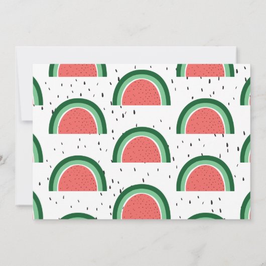 Boho Rainbow Erster Geburtstag, Watermelon Einladung (Rückseite)