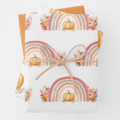 Boho Rainbow Fall Pumpkin Baby Dusche Geschenkpapier Set (Beispiel)