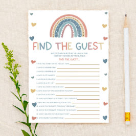 Boho Rainbow Findet das Guest Baby Showspiel
