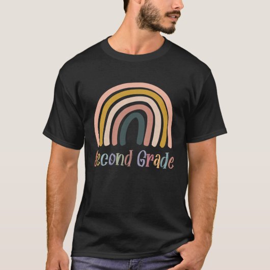Boho Rainbow First Day of School 2021 Second Grade T-Shirt (Vorderseite)