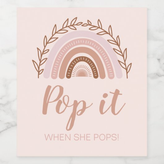 Boho Rainbow Flasche Weinetikett (Einzelnes Label)