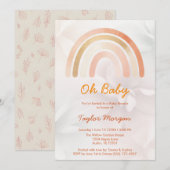 Boho Rainbow Floral Gender Neutral Baby Shower Einladung (Vorne/Hinten)