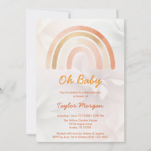 Boho Rainbow Floral Gender Neutral Baby Shower Einladung