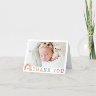 Boho Rainbow Foto Dankeschön Card - Earthy Waterco Dankeskarte