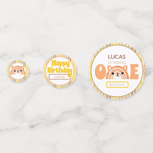 Boho Rainbow Fox Konfetti (Vorderseiten)