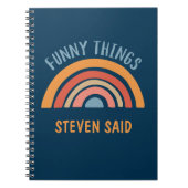Boho Rainbow Funny Things Mein Kind sagte Custom Notizblock (Vorderseite)