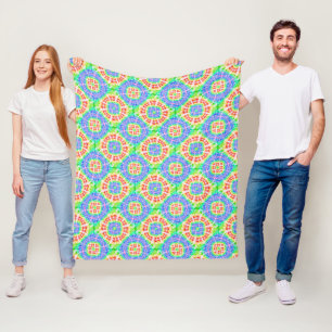 Boho Rainbow Gefärbte Krawatte Pattern fröhlich Fleecedecke