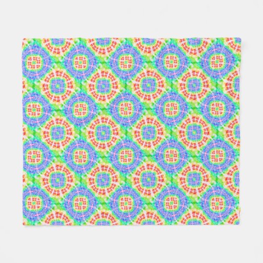 Boho Rainbow Gefärbte Krawatte Pattern fröhlich Fleecedecke (Vorderseite (Horizontal))