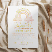 Boho Rainbow Gender Neutral Baby Shower Dankeskarte